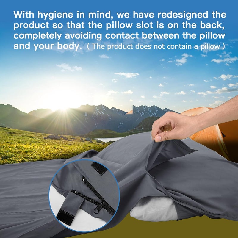 JAICOM Sleeping Bag Liner, Travel Sheets & Adult Sleep Sack, Ultralight and Portable Summer Sleeping Bag - Ideal for Backpacking, Hotels and Hostels, Business Trips, Camping - Image 3